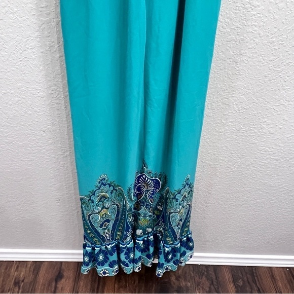 Boston Proper Paisley Print Ruffle High Neck Maxi Dress size - Picture 9 of 14